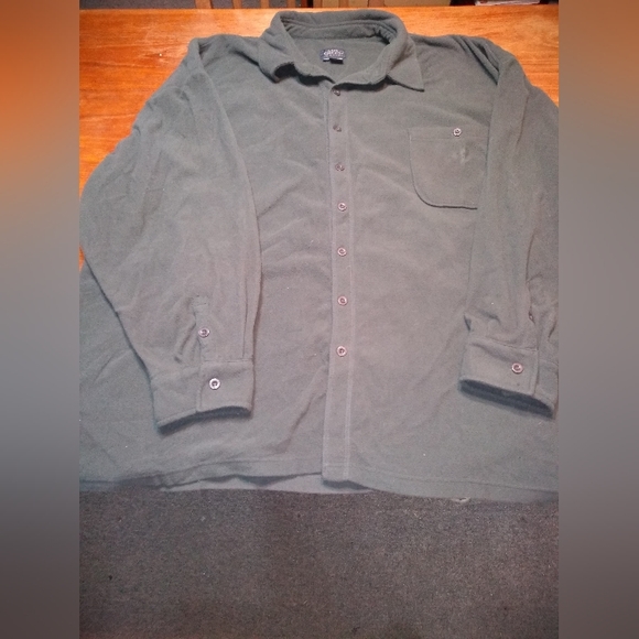 Vintage Ash Creek Trading 3XL Grey Fleece Shacket, Button Front, Neutral - Picture 3 of 8